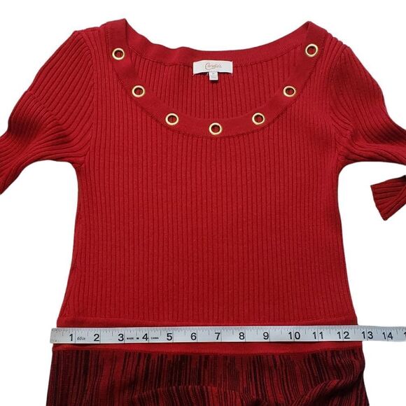 Candie’s Red Knit Flared Sweater Dress Medium - Picture 9 of 14